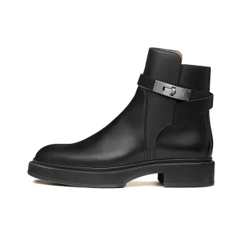 HERMES Short Martin Boot Women's Black