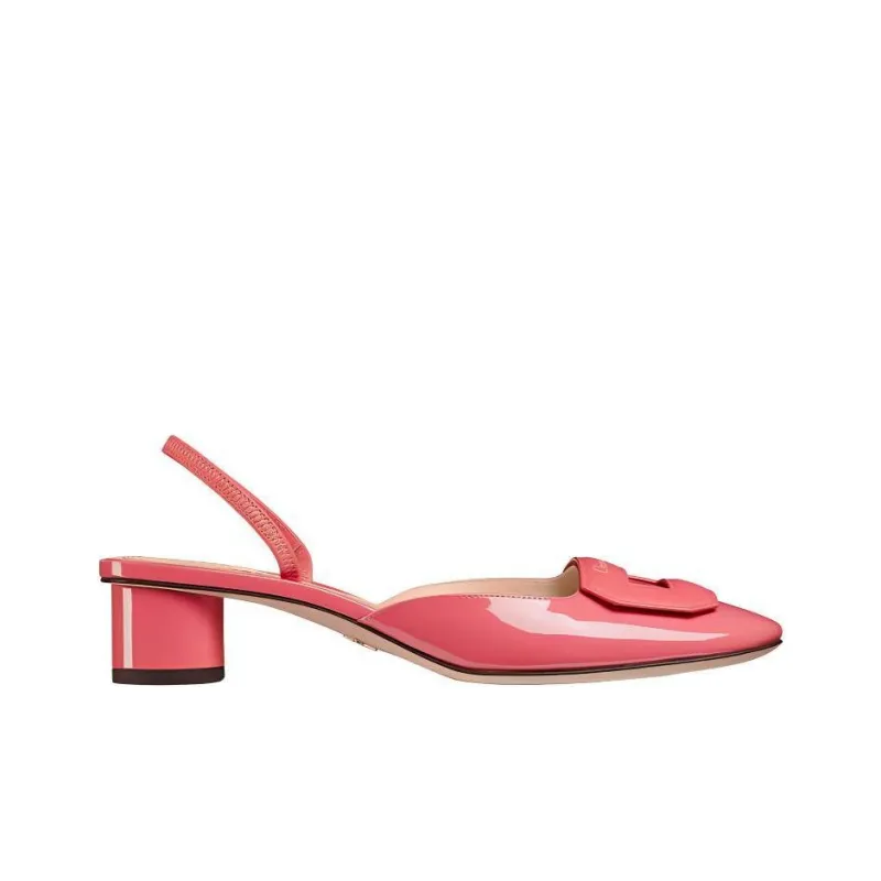 DIOR Chunky Heel High Heels 3.5cm Women's Pink-1