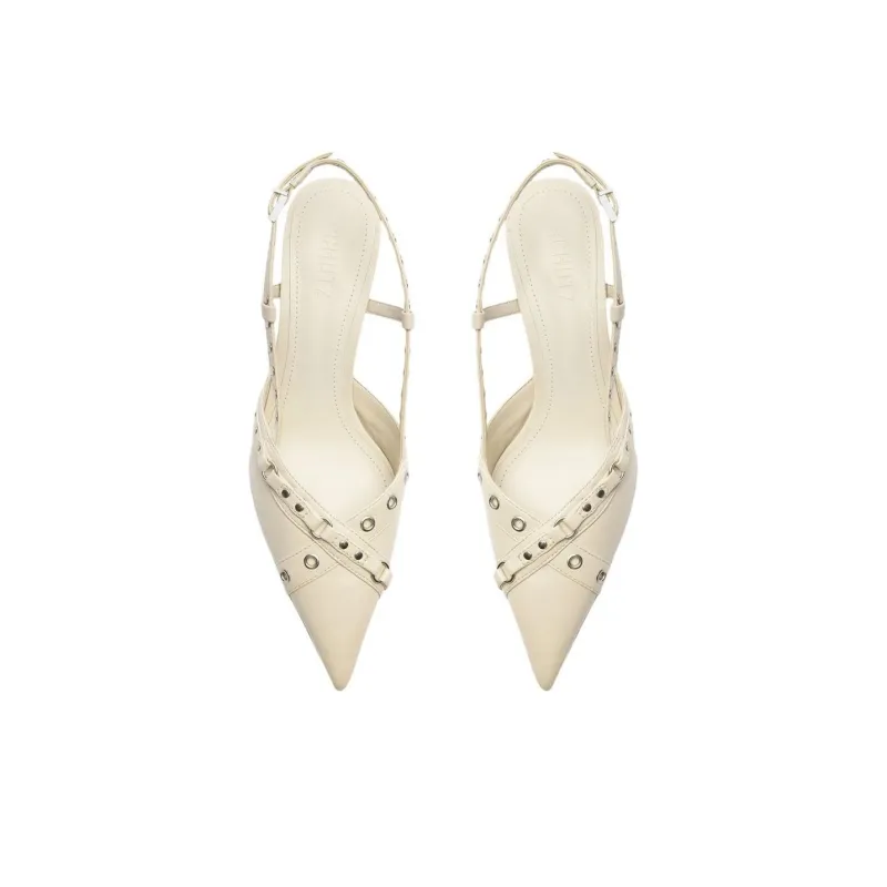 Schutz Venezia Slim Heel High Heels 4.5cm Women's White-4