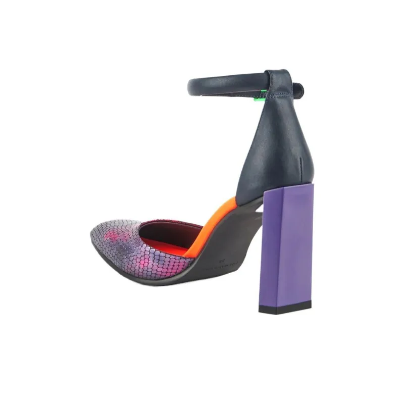 UNITED NUDE Block Heel High Heels 8cm Women's Purple-3