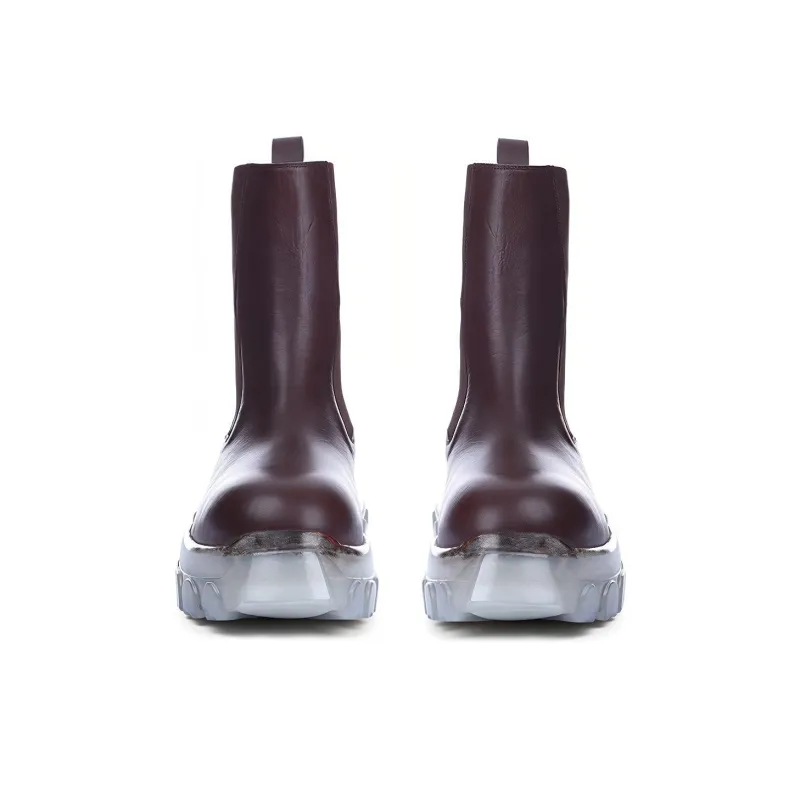 RICK OWENS/RO Beatle Bozo Chelsea Boots Men's Dark Brown-2