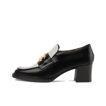 GUCCI Block Heel High Heel Loafers Women's Black