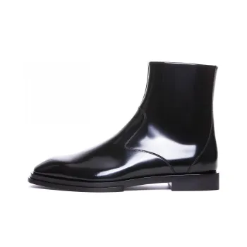 Alexander McQueen Logo Plaque Zip Up Boots