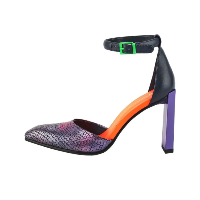 UNITED NUDE Block Heel High Heels 8cm Women's Purple-0