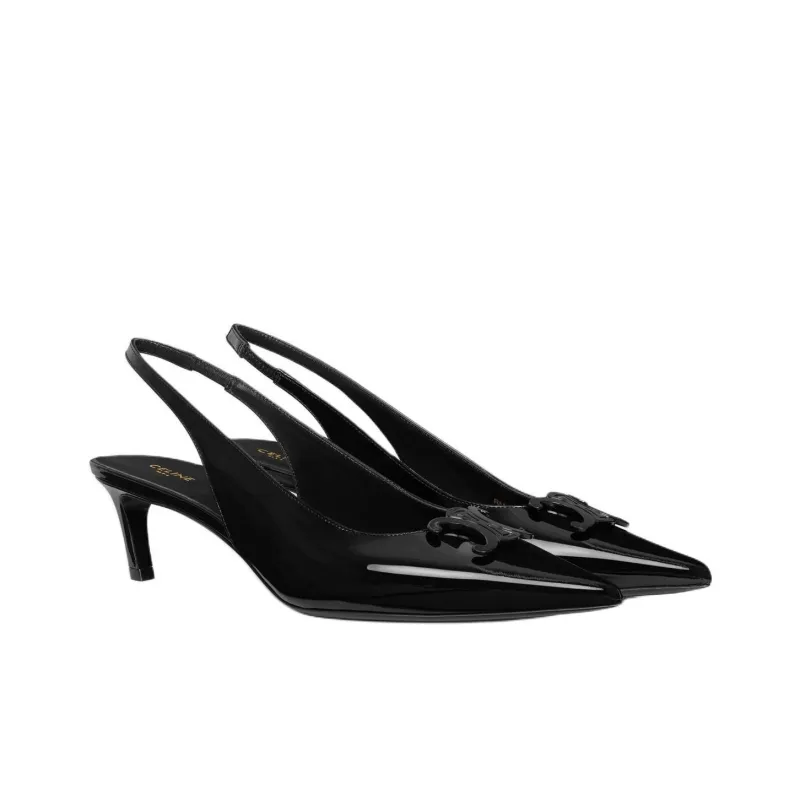 CELINE Slim Heel High Heels 5cm Women's Black-2