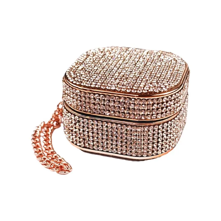 Baohuguang Compatible With Galaxy Buds 2/FE/Pro TPU Luxury Square Diamond High Value Fully Enclosed Headphone Cases-6