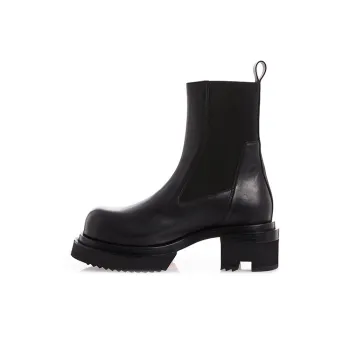RICK OWENS/RO Beatle Bogun Short Chelsea Boots Men's Black