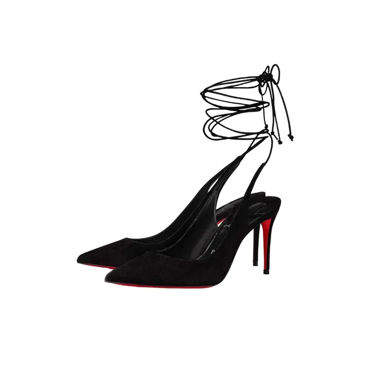Christian Louboutin Pointed Toe Lace-Up Pumps-2