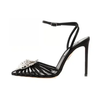 AQUAZZURA Crystal Margarita 110mm Leather Pumps