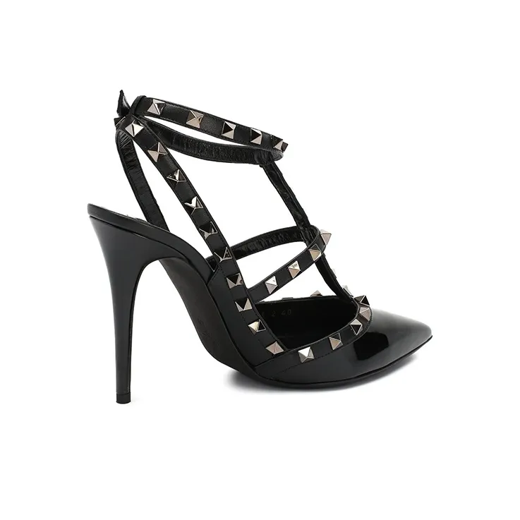 Valentino Rockstud High Heels 11cm Women's Black-4