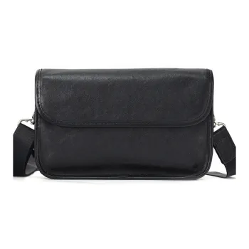DOSRFINI Cow Leather Crossbody Bags Shoulder Bags Large Size Men's Black