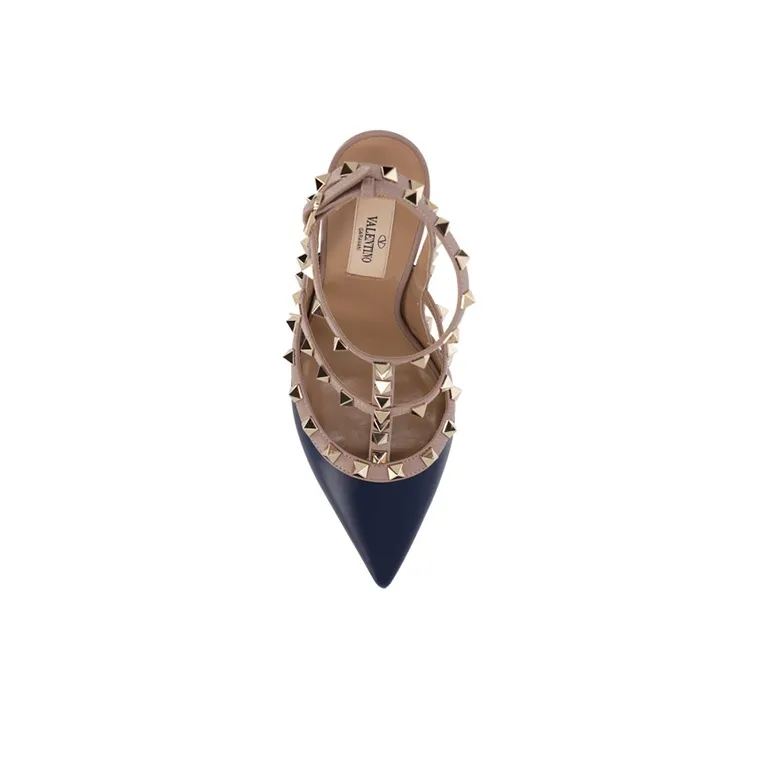 Valentino Slim Heel High Heels Women's Marine Blue-4