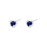 [Royal Blue]Sterling Silver Zircon Stud Earrings, 1 Pair, Eh-3364.ebD