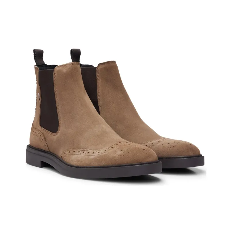 HUGO BOSS Short Chelsea Boots Men's Light Brown-2