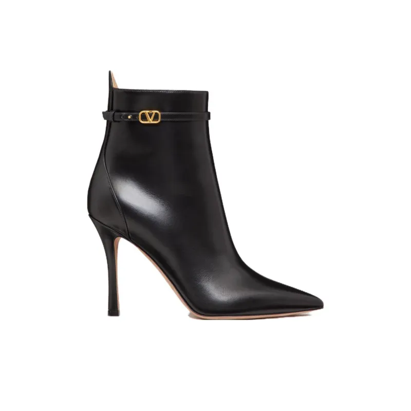 Valentino Garavani Tan-Go 100mm Leather Ankle Boots-1