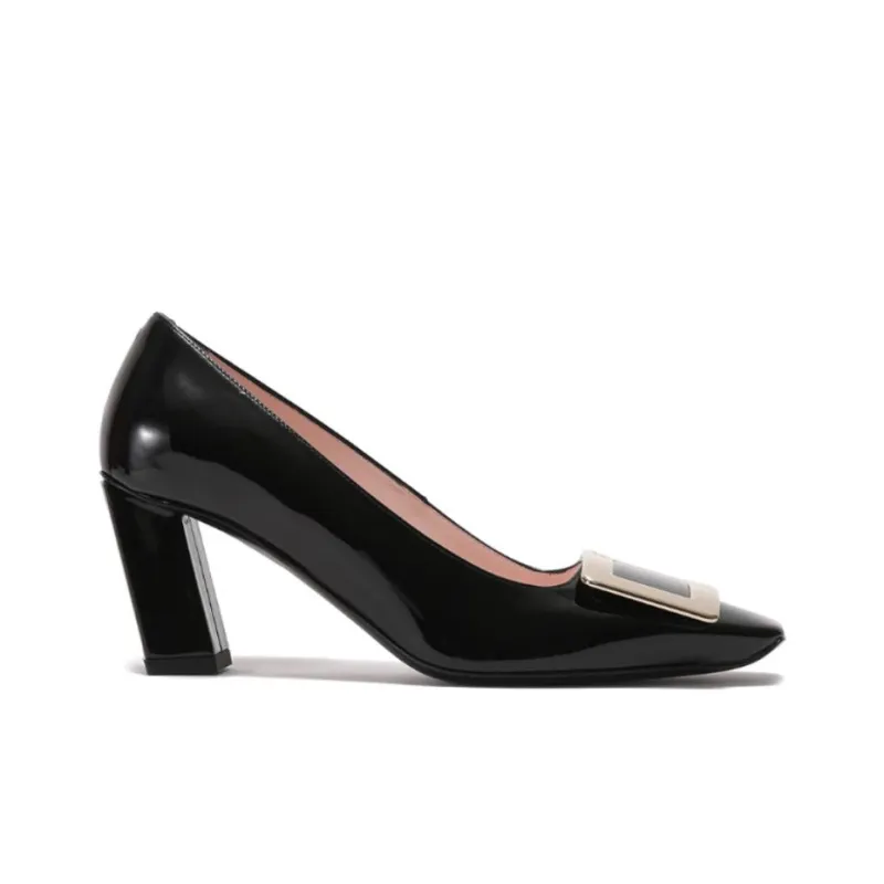 Roger Vivier Logo Engraved Block Heel Pumps-1