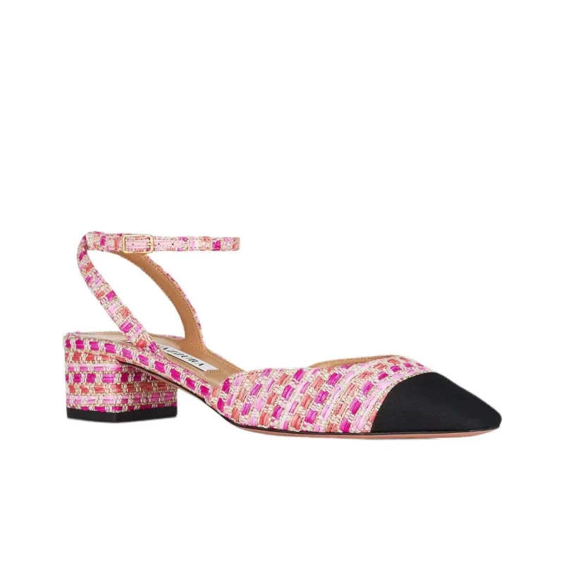 AQUAZZURA French Flirt Chunky Heel High Heels 3.5cm Women's Pink-2