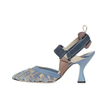 FENDI Colibrì Ff Embroidered Slingback Velvet Pumps