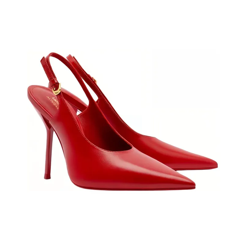 ALTUZARRA x Larroude Slim Heel High Heels 10.5cm Women's Blood Red-2