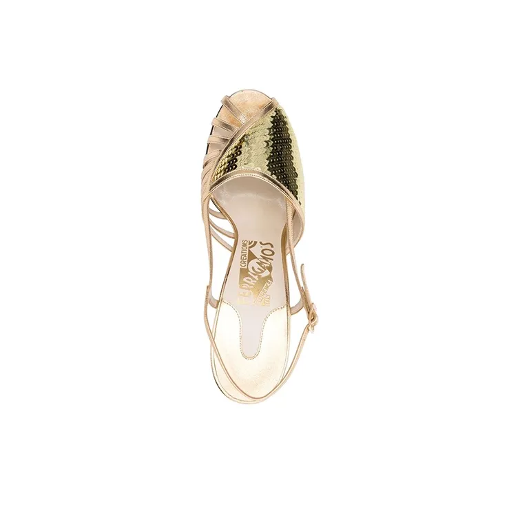 FERRAGAMO Strap Sandals Women's Gold-4