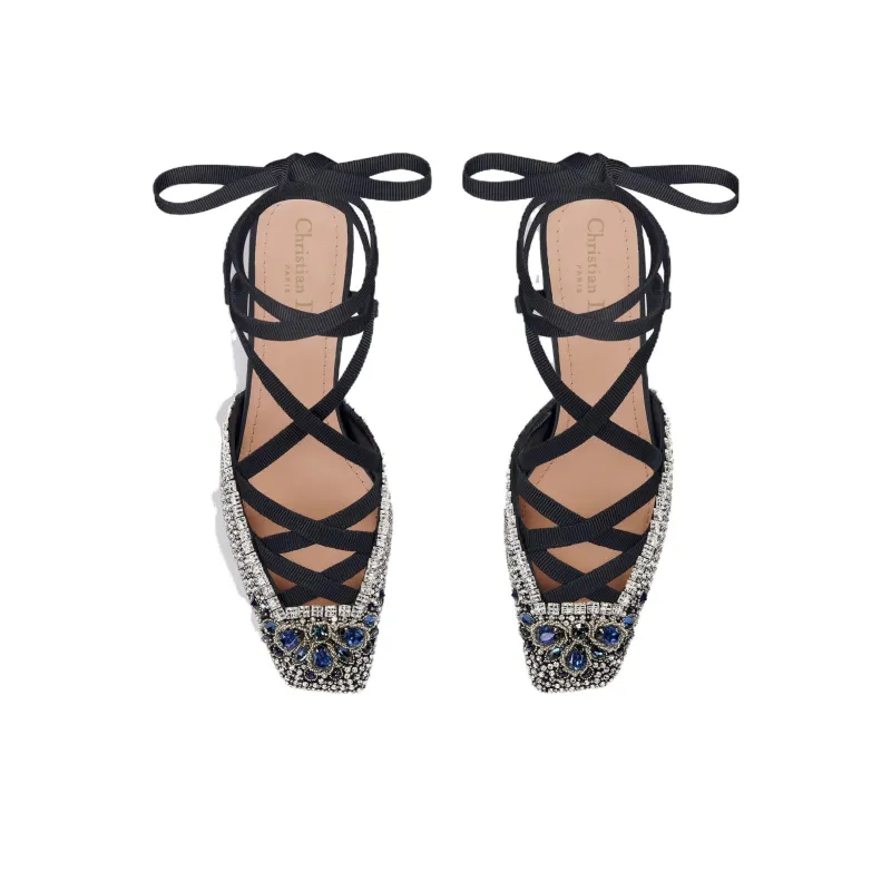 DIOR D Envol Cone Heel High Heels 4cm Women's Black-4