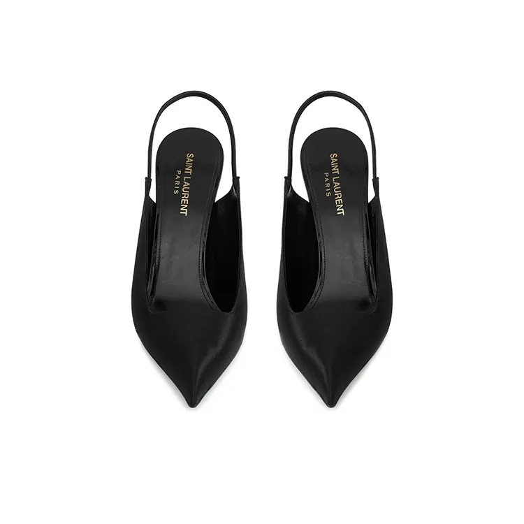 SAINT LAURENT Raven Slim Heel High Heels 11cm Women's Black-3