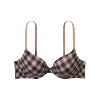 Victoria's Secret WEAR EVERYWHERE PINK Bra Women's Coffee Plaid