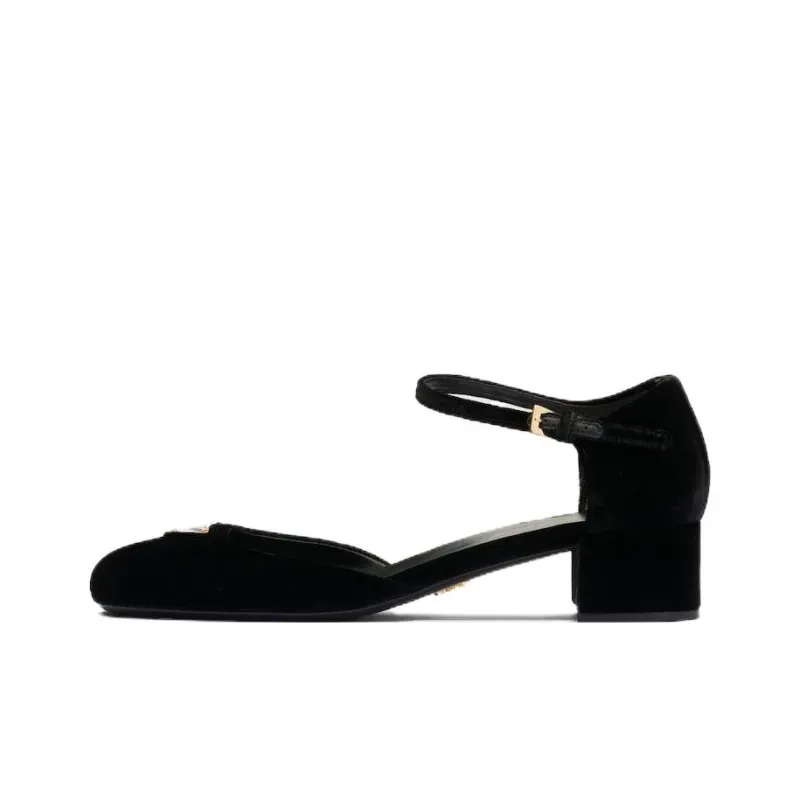 PRADA Chunky Heel High Heels 3.5cm Women's Black-0