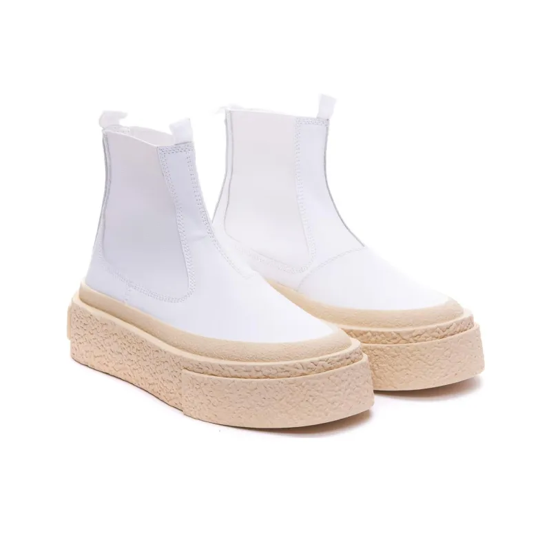 MM6 Maison Margiela Logo patch Round toe Boots-2