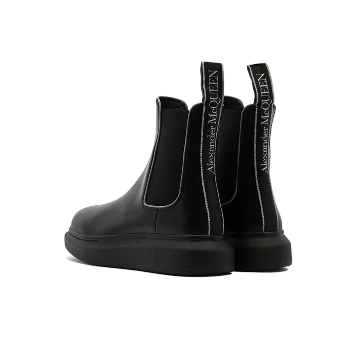 Alexander McQueen Leather Chelsea Boots 'Core Black'-3