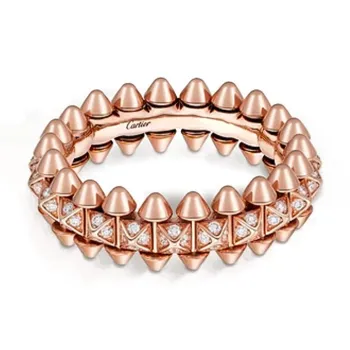CARTIER Diamond Bracelets Unisex Pink
