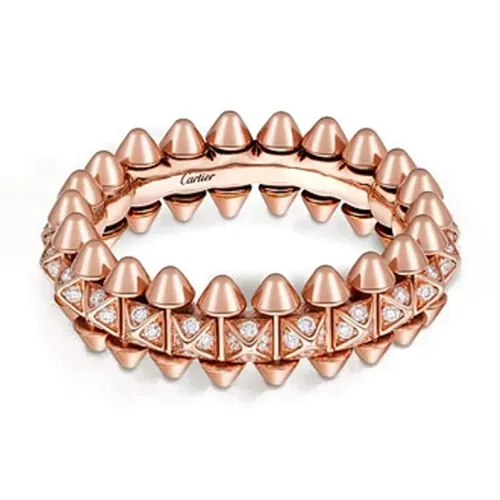 CARTIER Diamond Bracelets Unisex Pink