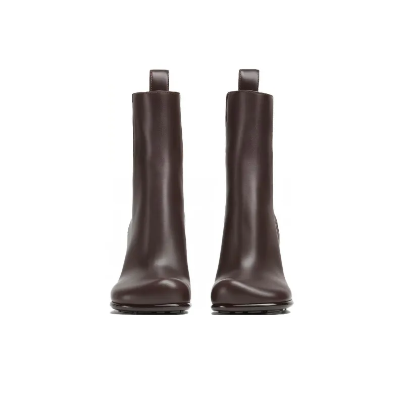 Bottega Veneta Short Chelsea Boots 9cm Women's Brown-2