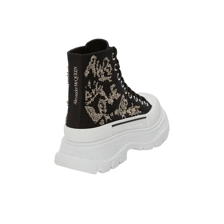 Alexander McQueen Tread Slick Boot Black Multi Crystal Women's-3