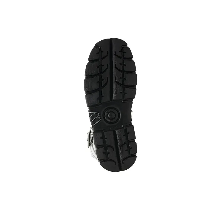 NEW ROCK Vetements Gamer Ankle Boots Men's Black White-5