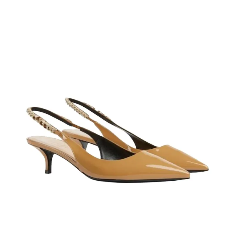 GUCCI Signoria Slim Heel High Heels 4.5cm Women's Beige-2
