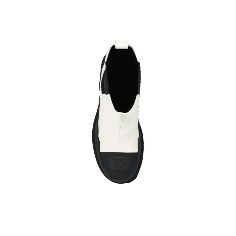 GUCCI Short Chelsea Boots 1.5cm Women's Ecru-2
