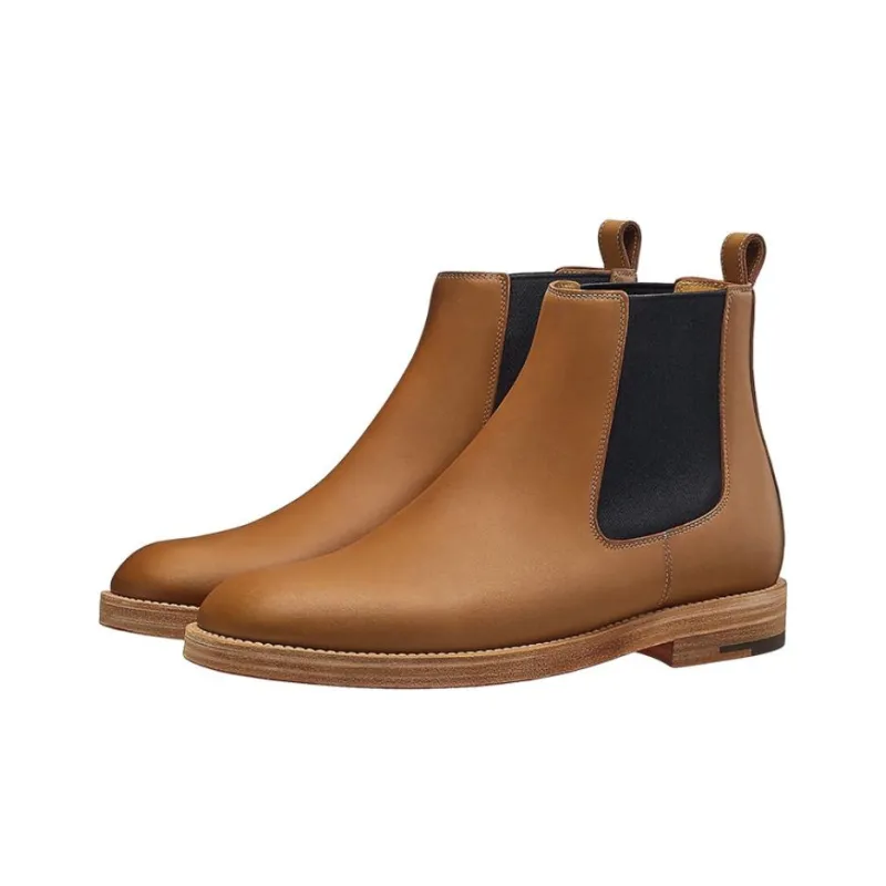 HERMES Caracole Ankle-Length Chelsea Boots Men's Brown-2