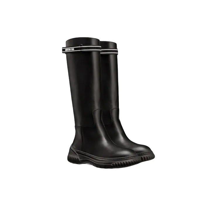 DIOR D Racer Knee high Boots Women's Black-2