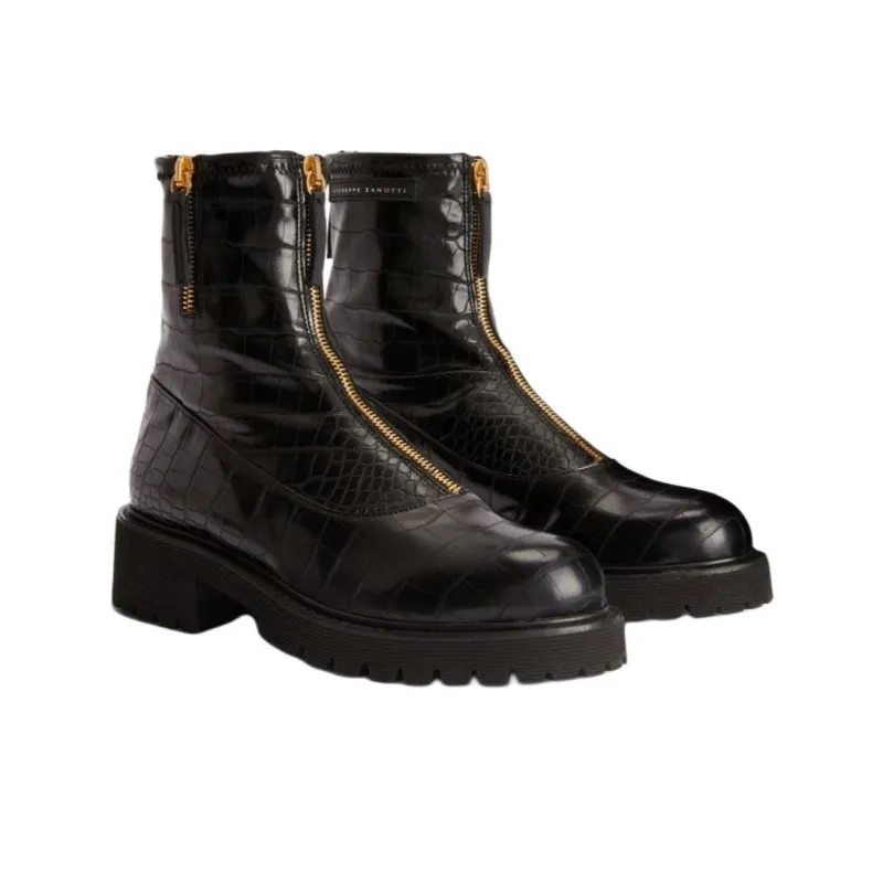Giuseppe Zanotti Avice Embossed Crocodile-effect Boots-2