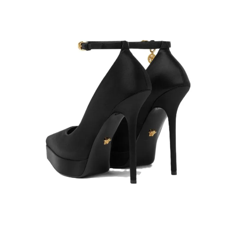 VERSACE Lycia Satin Platform Pumps-3