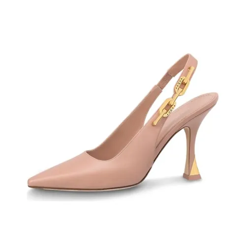 LOUIS VUITTON Sparkle Slim Heel High Heels 9.5cm Women's Nude