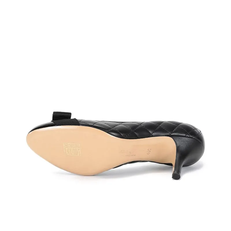 FERRAGAMO Vara Slim Heel High Heels 7cm Women's Black-5