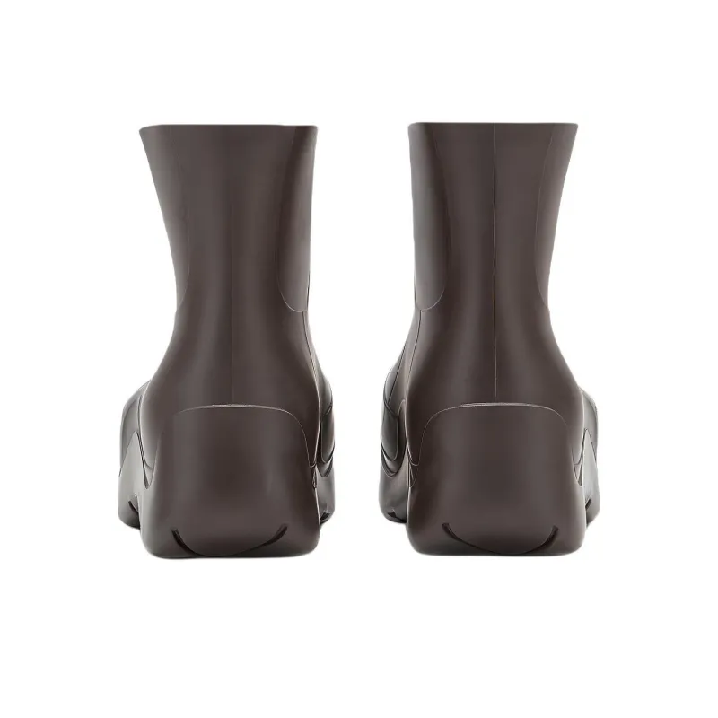 Bottega Veneta Puddle Rain Boots Ankle Boots Men's Coffee-4