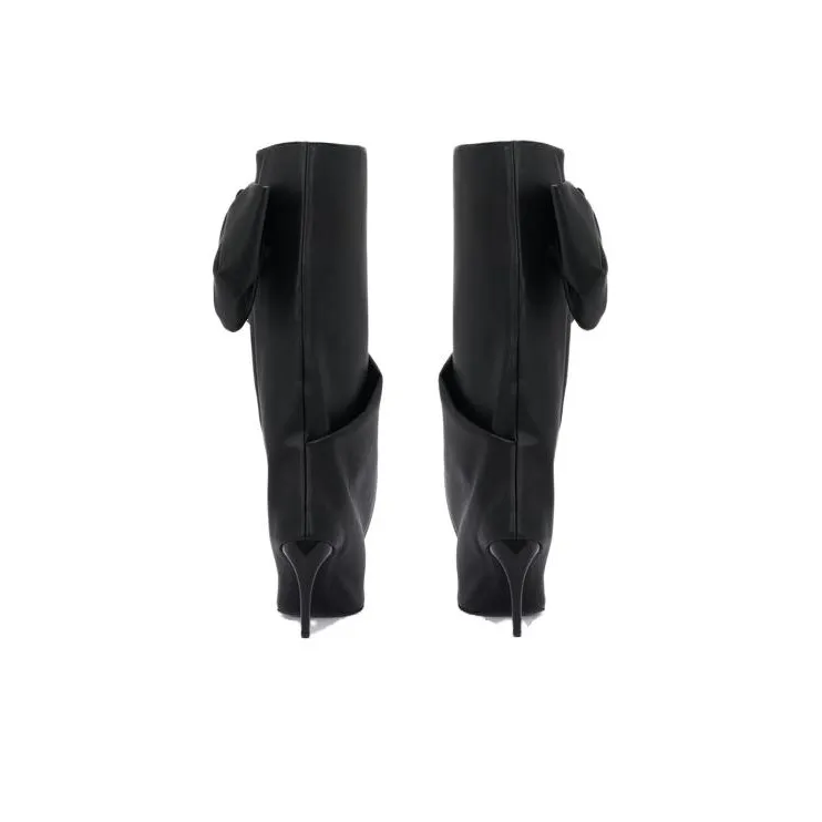 Alexander McQueen Armadillo Bow Boots 'Black' Women's-4