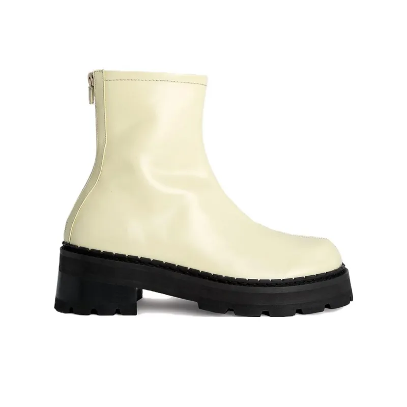 By Far Ankle Boots 5cm Women's Milk White-1