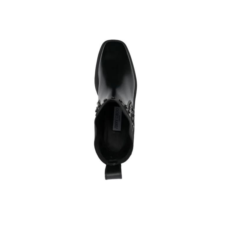Jimmy Choo Veronique Crystal-embellished Leather Boots-4