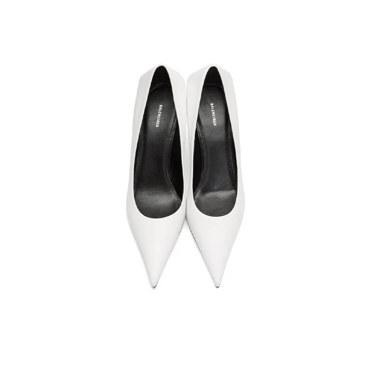 Balenciaga Slim Heel High Heels 3.25cm Women's White-3