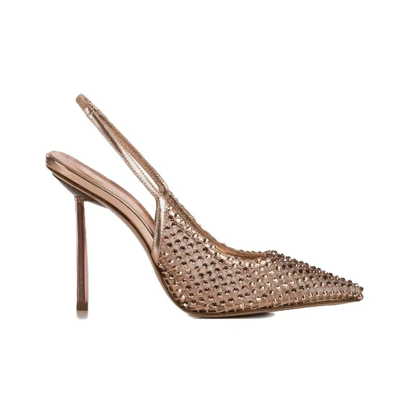Le Silla Rhinestone embellished 100mm Mesh Pumps-1