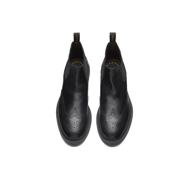 DOUCAL'S Perforated Leather Ankle Boots-3